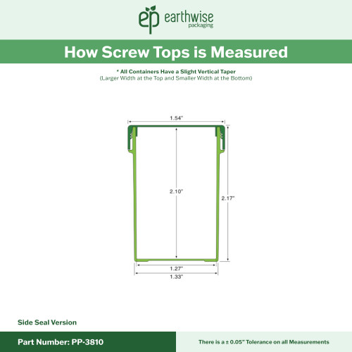 PP-3810 Small Threaded Screw Top Vials and Caps - 2500 Quantity
