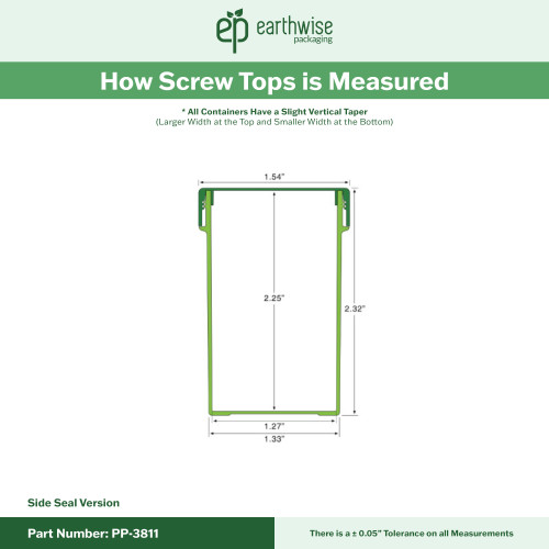 PP-3811 Small Threaded Screw Top Vials and Caps - 2500 Quantity