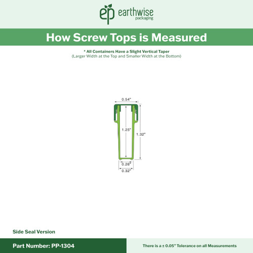 PP-1304 Small Threaded Screw Top Vials and Caps - 2500 Quantity