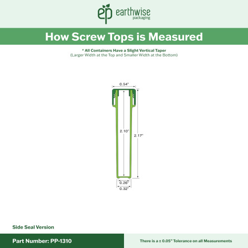 PP-1310 Small Threaded Screw Top Vials and Caps - 2500 Quantity
