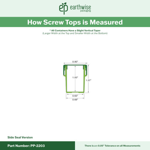 PP-2203 Small Threaded Screw Top Vials and Caps - 2500 Quantity