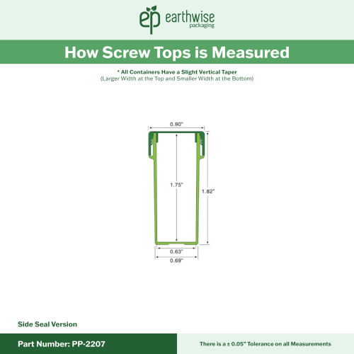 PP-2207 Small Threaded Screw Top Vials and Caps - 2500 Quantity