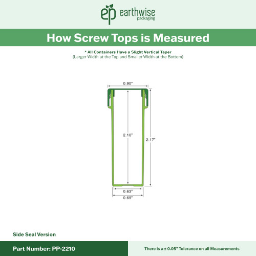 PP-2210 Small Threaded Screw Top Vials and Caps - 2500 Quantity