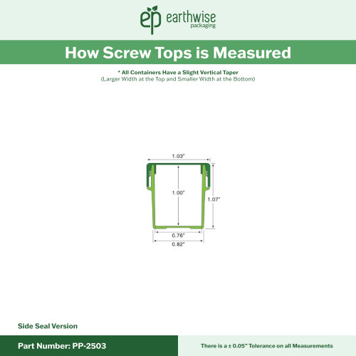 PP-2503 Small Threaded Screw Top Vials and Caps - 2500 Quantity