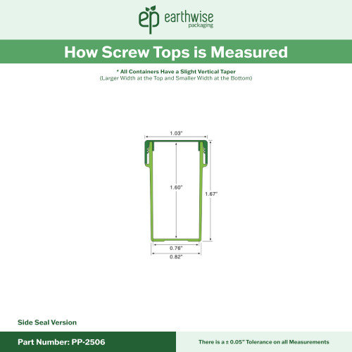 PP-2506 Small Threaded Screw Top Vials and Caps - 2500 Quantity