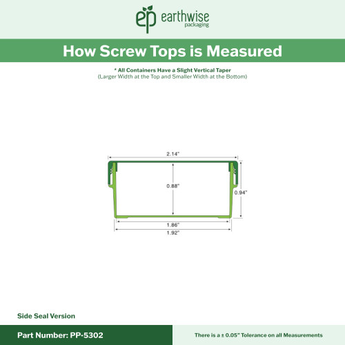 PP-5302 Small Threaded Screw Top Vials and Caps - 2500 Quantity