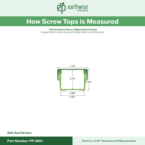 PP-2801 Small Threaded Screw Top Vials and Caps - 2500 Quantity