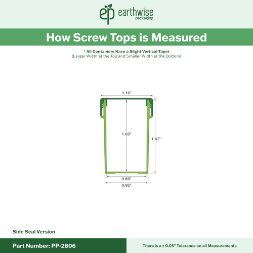 PP-2806 Small Threaded Screw Top Vials and Caps - 2500 Quantity