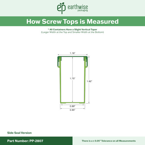 PP-2807 Small Threaded Screw Top Vials and Caps - 2500 Quantity