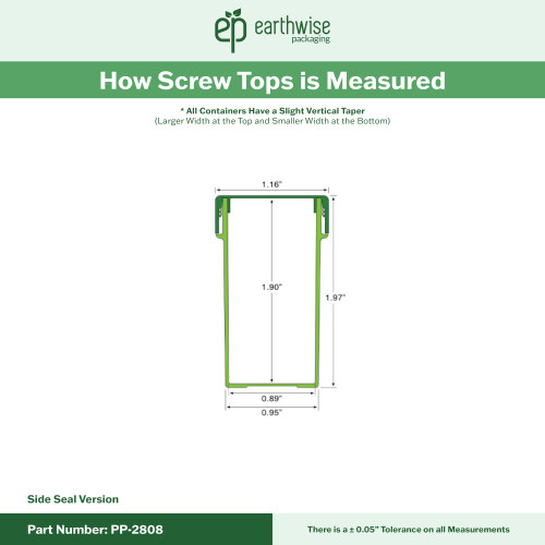 PP-2808 Small Threaded Screw Top Vials and Caps - 2500 Quantity