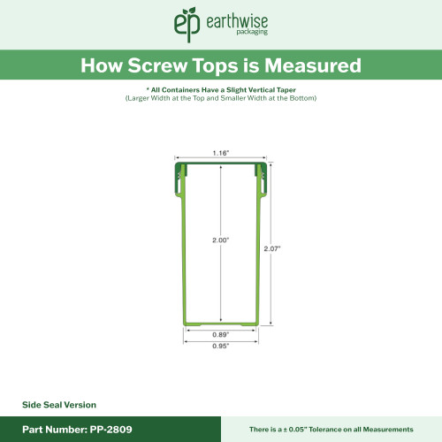 PP-2809 Small Threaded Screw Top Vials and Caps - 2500 Quantity