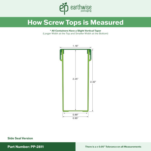 PP-2811 Small Threaded Screw Top Vials and Caps - 2500 Quantity
