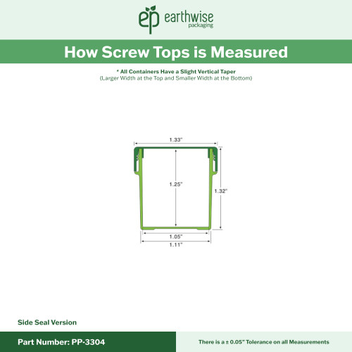PP-3304 Small Threaded Screw Top Vials and Caps - 2500 Quantity