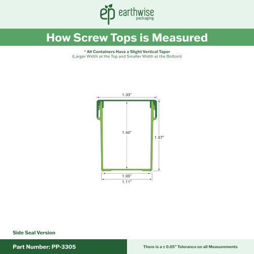 PP-3305 Small Threaded Screw Top Vials and Caps - 2500 Quantity