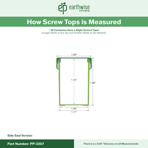 PP-3307 Small Threaded Screw Top Vials and Caps - 2500 Quantity