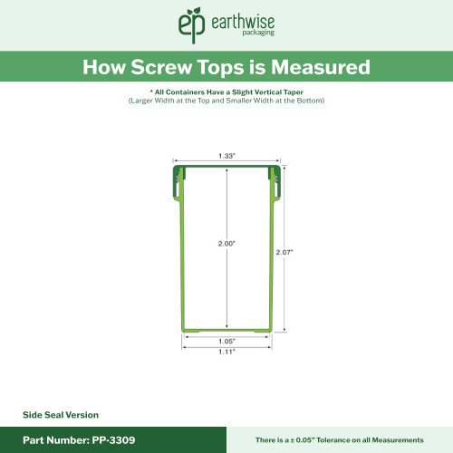 PP-3309 Small Threaded Screw Top Vials and Caps - 2500 Quantity
