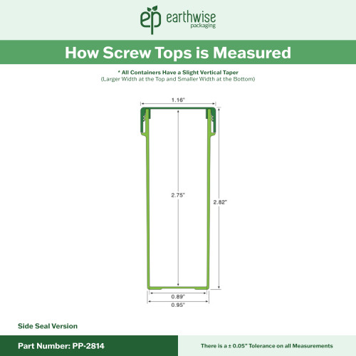 PP-2814 Small Threaded Screw Top Vials and Caps - 2500 Quantity