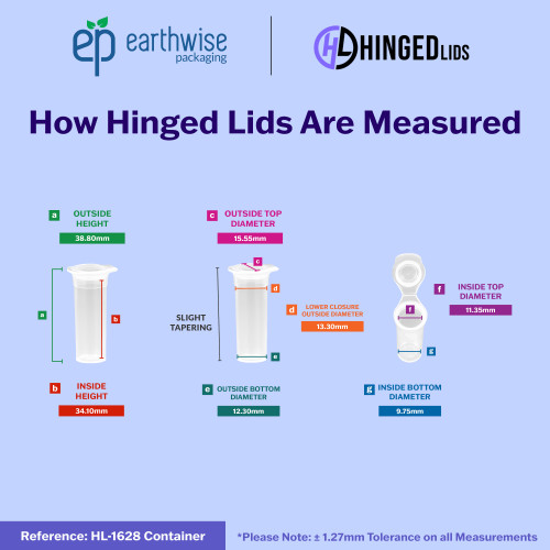 Hinged-Lid Containers – 1628 – Flip Top Vials – 16mm Diameter