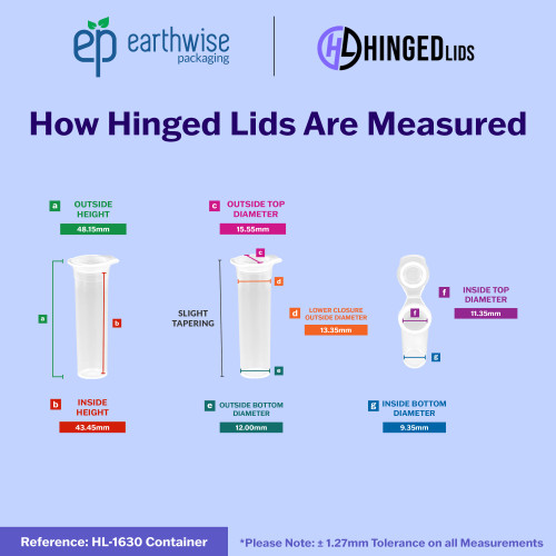Hinged-Lid Containers – 1630 – Flip Top Vials – 16mm Diameter