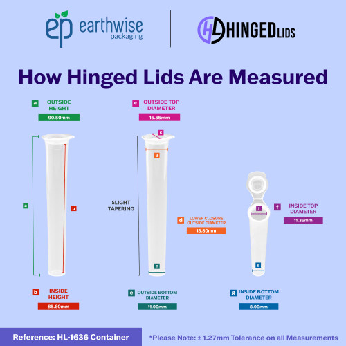 Hinged-Lid Containers – 1636 – Flip Top Vials – 16mm Diameter