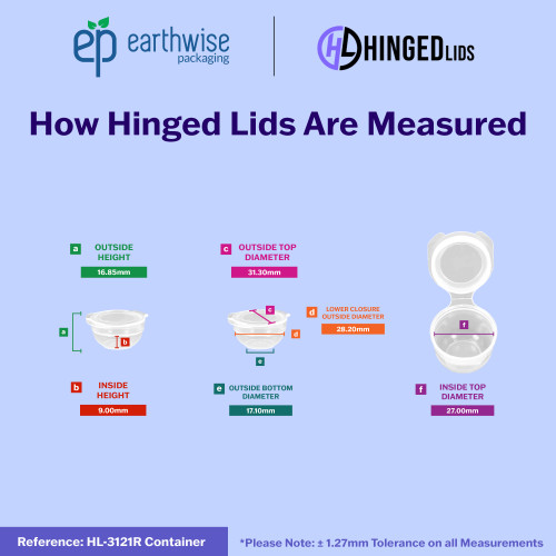 Hinged-Lid Containers – 3121R – Round Bottom Vials – 31mm Diameter