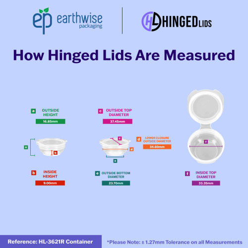 Hinged-Lid Containers – 3621R – Round Bottom Vials – 37mm Diameter