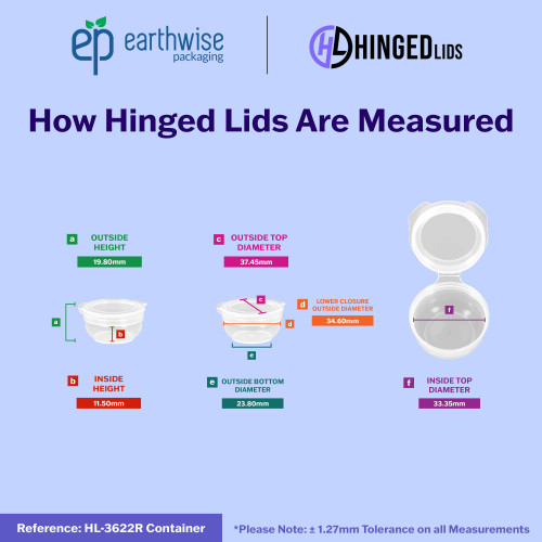 Hinged-Lid Containers – 3622R – Round Bottom Vials – 37mm Diameter