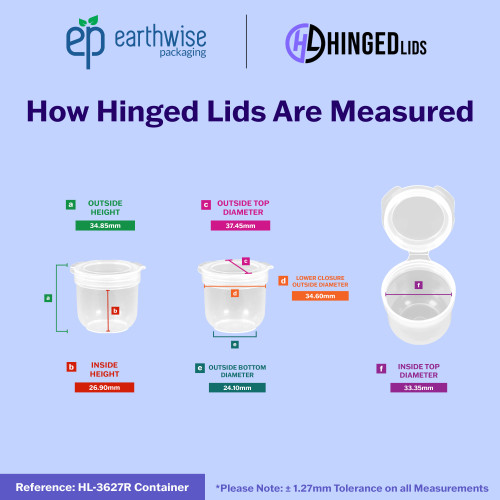 Hinged-Lid Containers – 3627R – Round Bottom Vials – 37mm Diameter