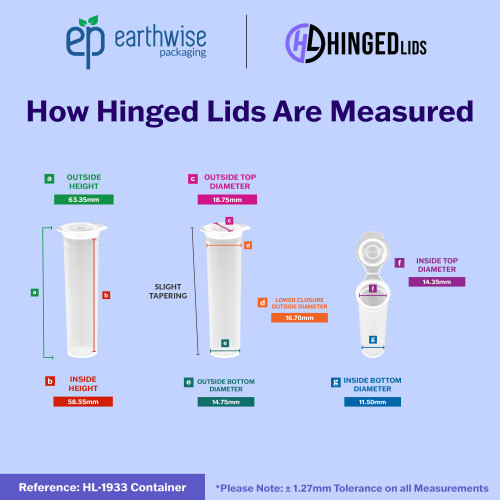 Hinged-Lid Containers – 1933 – Flip Top Vials – 19mm Diameter