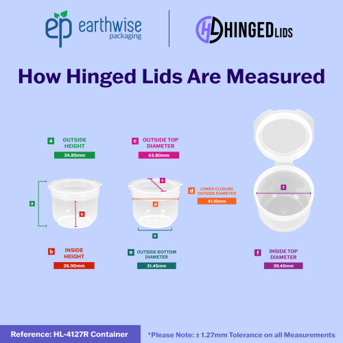 Hinged-Lid Containers – 4127R – Round Bottom Vials – 44mm Diameter