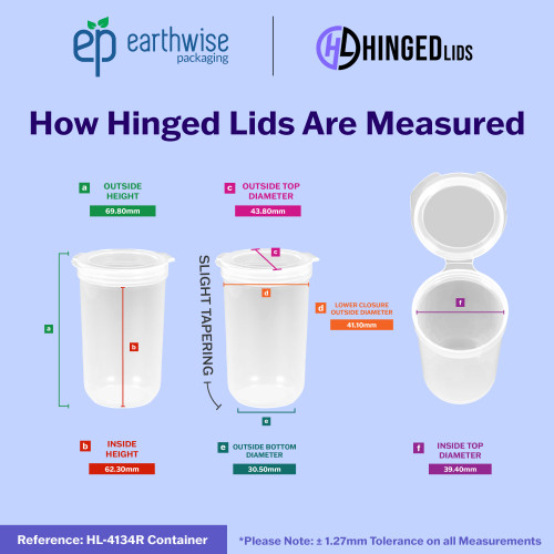 Hinged-Lid Containers – 4134R – Round Bottom Vials – 44mm Diameter