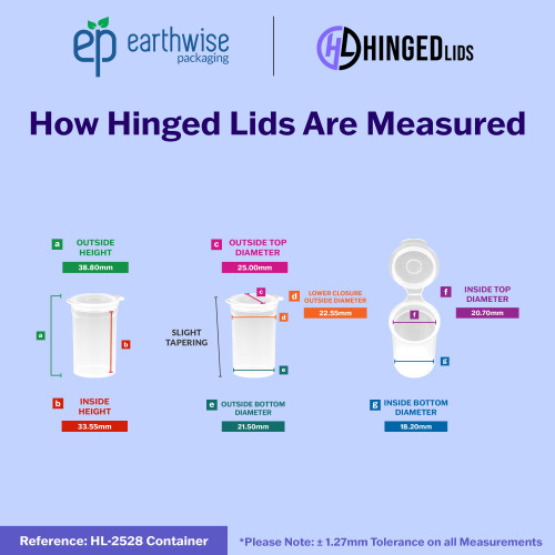 Hinged-Lid Containers – 2528 – Flip Top Vials – 25mm Diameter