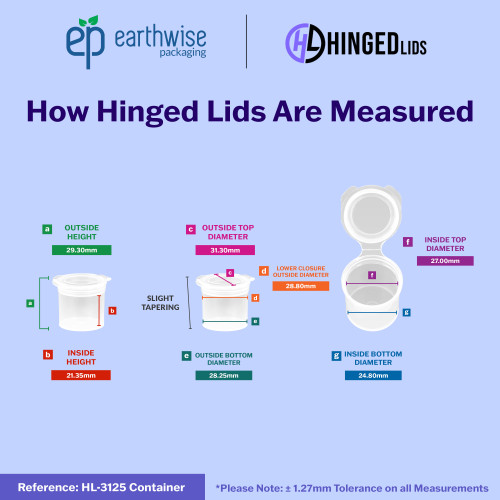 Hinged-Lid Containers – 3125 – Flip Top Vials – 31mm Diameter