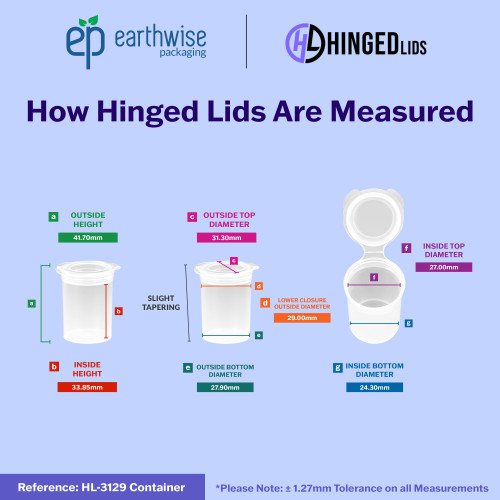 Hinged-Lid Containers – 3129 – Flip Top Vials – 31mm Diameter