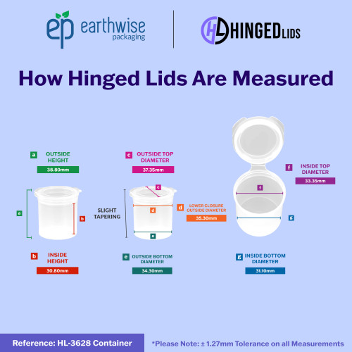 Hinged-Lid Containers – 3628 – Flip Top Vials – 37mm Diameter