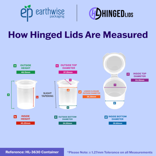 Hinged-Lid Containers – 3630 – Flip Top Vials – 37mm Diameter