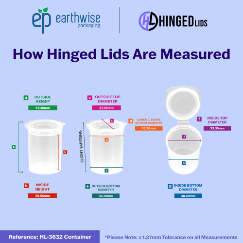 Hinged-Lid Containers – 3632 – Flip Top Vials – 37mm Diameter