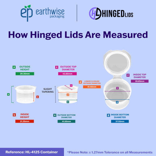 Hinged-Lid Containers – 4125 – Flip Top Vials – 44mm Diameter