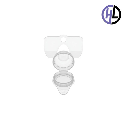 Hinged-Lid | Hang Tab Containers – HL-3121R-HT – Round Vials – 31mm Diameter