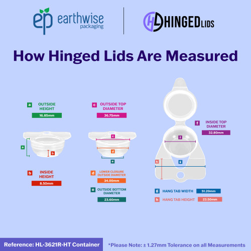 Hinged-Lid | Hang Tab Containers – HL-3621R-HT – Round Vials – 37mm ...