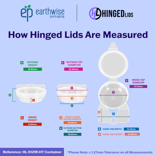 Hinged-Lid | Hang Tab Containers – HL-5121R-HT – Round Vials – 53mm ...